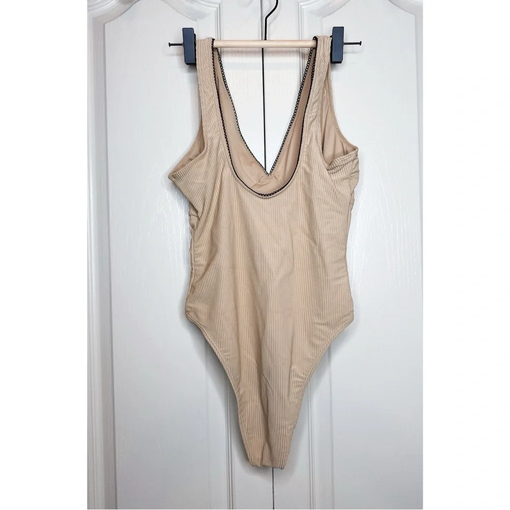 Frankies Bikinis Lila Ribbed One Piece Swimsuit